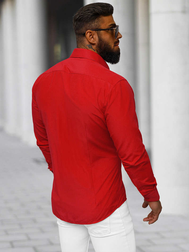 Cорочка чоловіча червона OZONEE O/V107