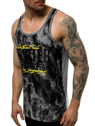 T-Shirt męski bez rękawów grafitowy OZONEE JS/SS11033