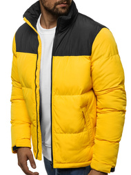 Kurtka zimowa męska pikowana zółta OZONEE JB/JP1187/4