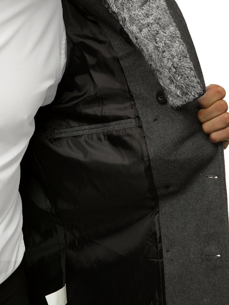 Płaszcz męski grafitowy OZONEE O/5626