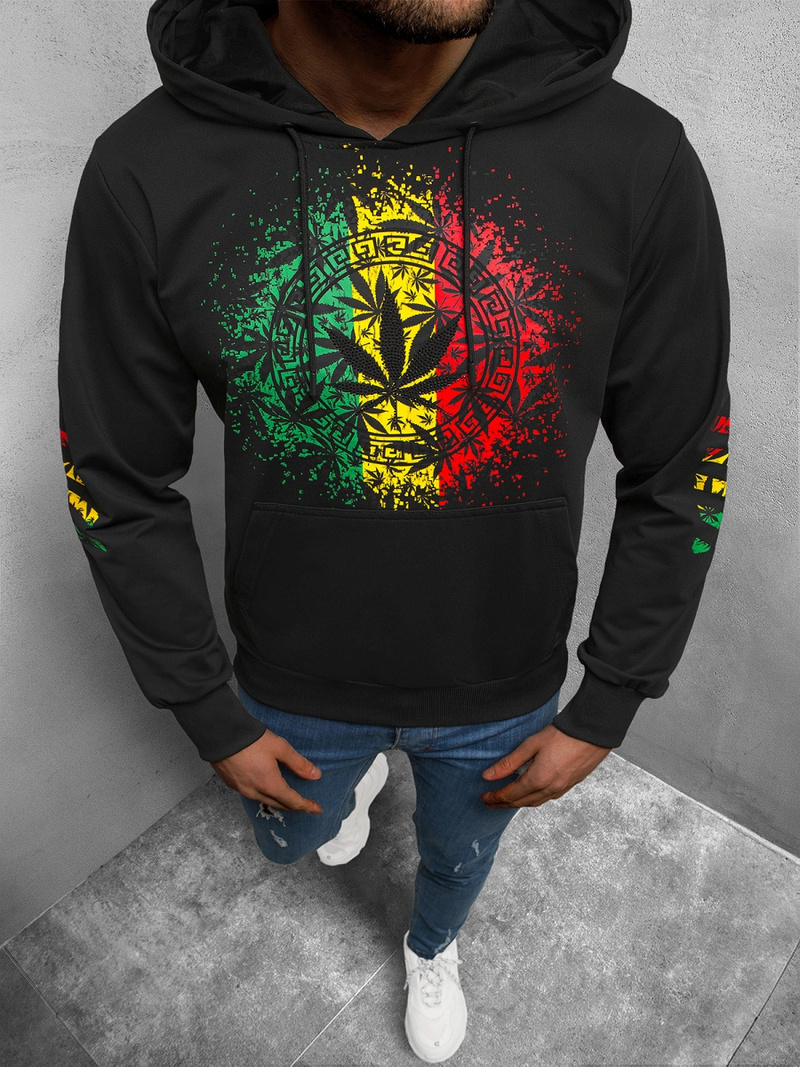 Bluza z kapturem męska czarna OZONEE O/HM613Z