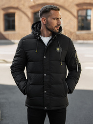 Kurtka zimowa męska pikowana czarna OZONEE JS/57M7503/392Z