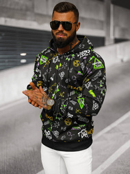 Bluza męska z kapturem rozpinana czarna OZONEE JS/8B1186/3