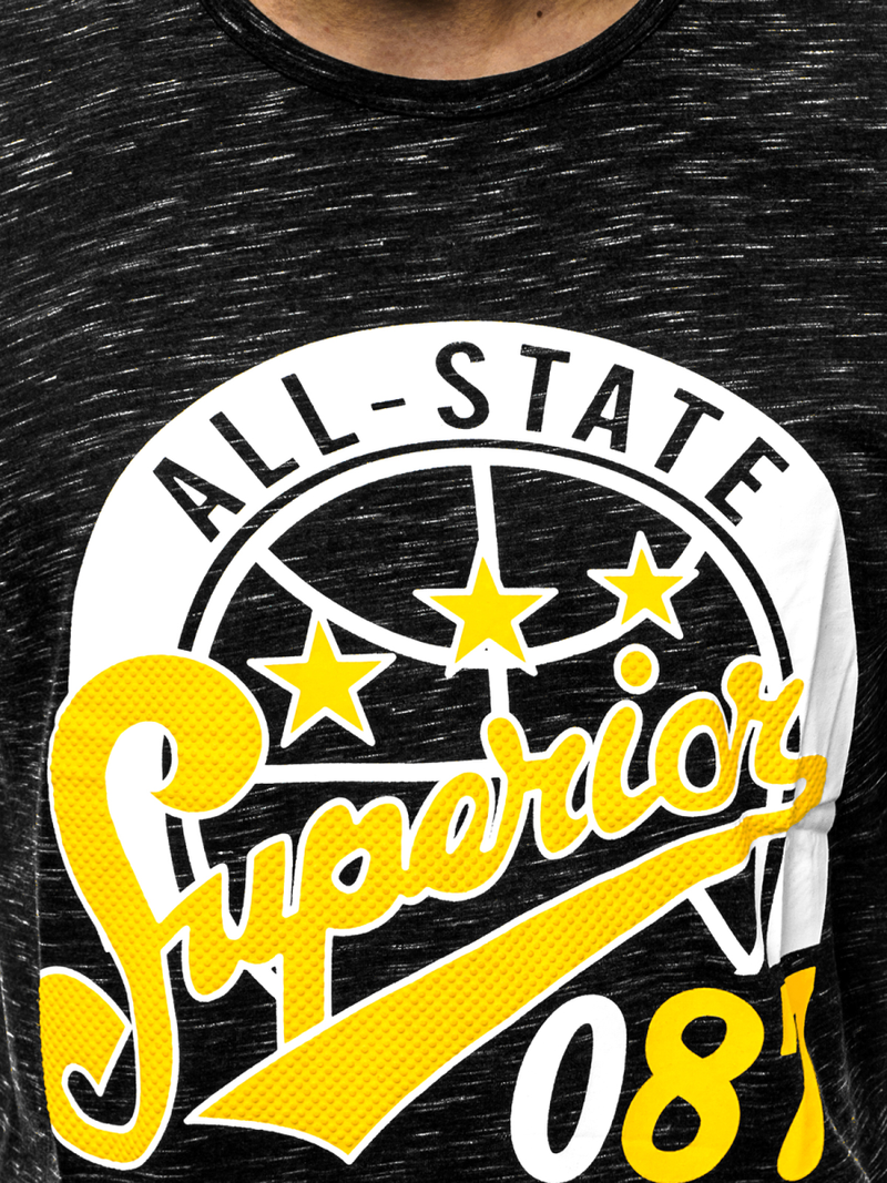 T-Shirt męski czarny OZONEE JS/KS2043