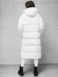 Kurtka zimowa damska długa pikowana biała OZONEE JS/5M3163/281Z