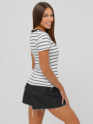 T-shirt damski w paski biały OZONEE JS/96T659/1