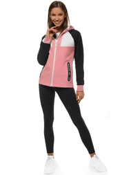 Kurtka softshell damska z kapturem jasnoróżowa OZONEE JS/HD184/25