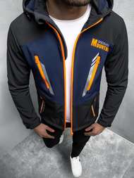 Kurtka softshell męska z kapturem czarno-granatowa OZONEE JS/HH022/1A