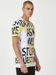 T-Shirt męski z nadrukiem biały OZONEE MR/21519