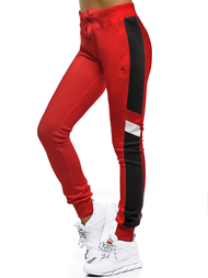 Spodnie dresowe damskie czerwone OZONEE JS/JK88116/18
