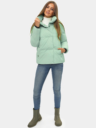 Kurtka zimowa damska pikowana miętowa OZONEE JS/M23062/236