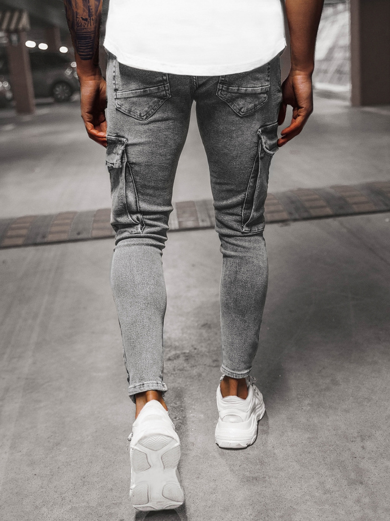 Spodnie jeansowe męskie grafitowe OZONEE O/B6006Z