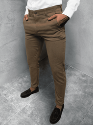 Spodnie męskie chino materiałowe brązowe OZONEE DJ/55600S