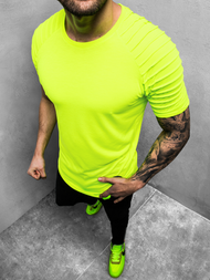 T-Shirt męski żółty-neon OZONEE O/1256XZ
