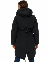 Kurtka zimowa damska parka z kapturem czarna OZONEE O/TY033/1/21