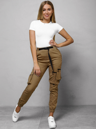 Spodnie damskie chino joggery camelowe OZONEE O/8060