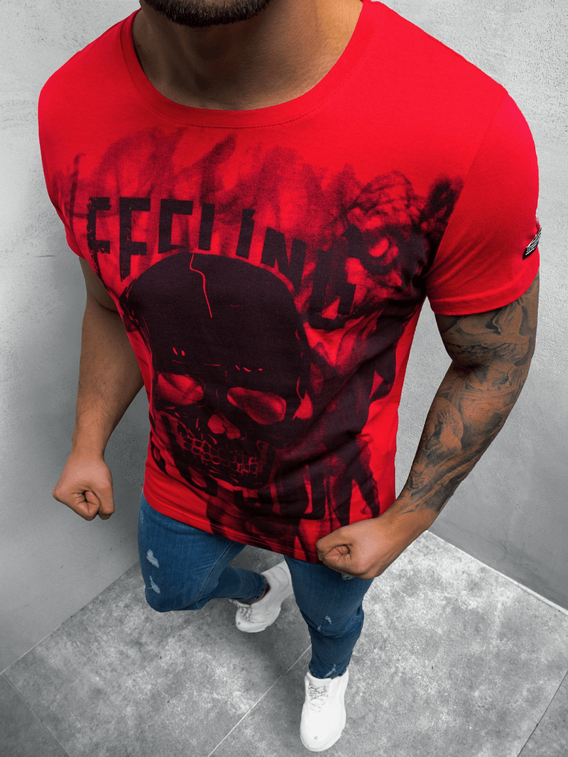 Футболка чоловіча Червона OZONEE MECH/2074TZ