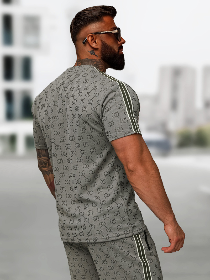 Komplet dresowy męski krótki ciemno-szary OZONEE O/QQ1608AB