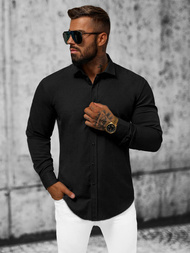 Koszula męska czarna OZONEE O/3778