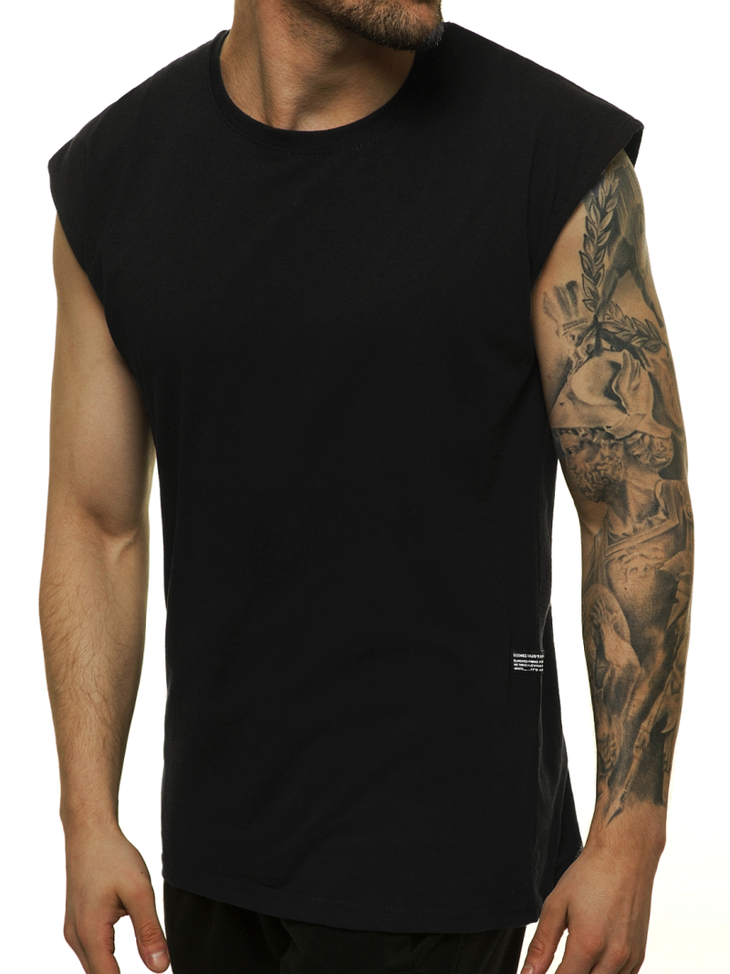 Koszulka bez rękawów męska czarna OZONEE O/1265