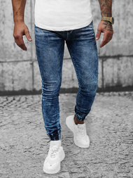 Spodnie jeansowe joggery męskie niebieskie OZONEE NB/MP0055B