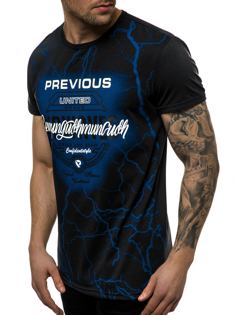 T-Shirt męski czarny OZONEE JS/SS10962