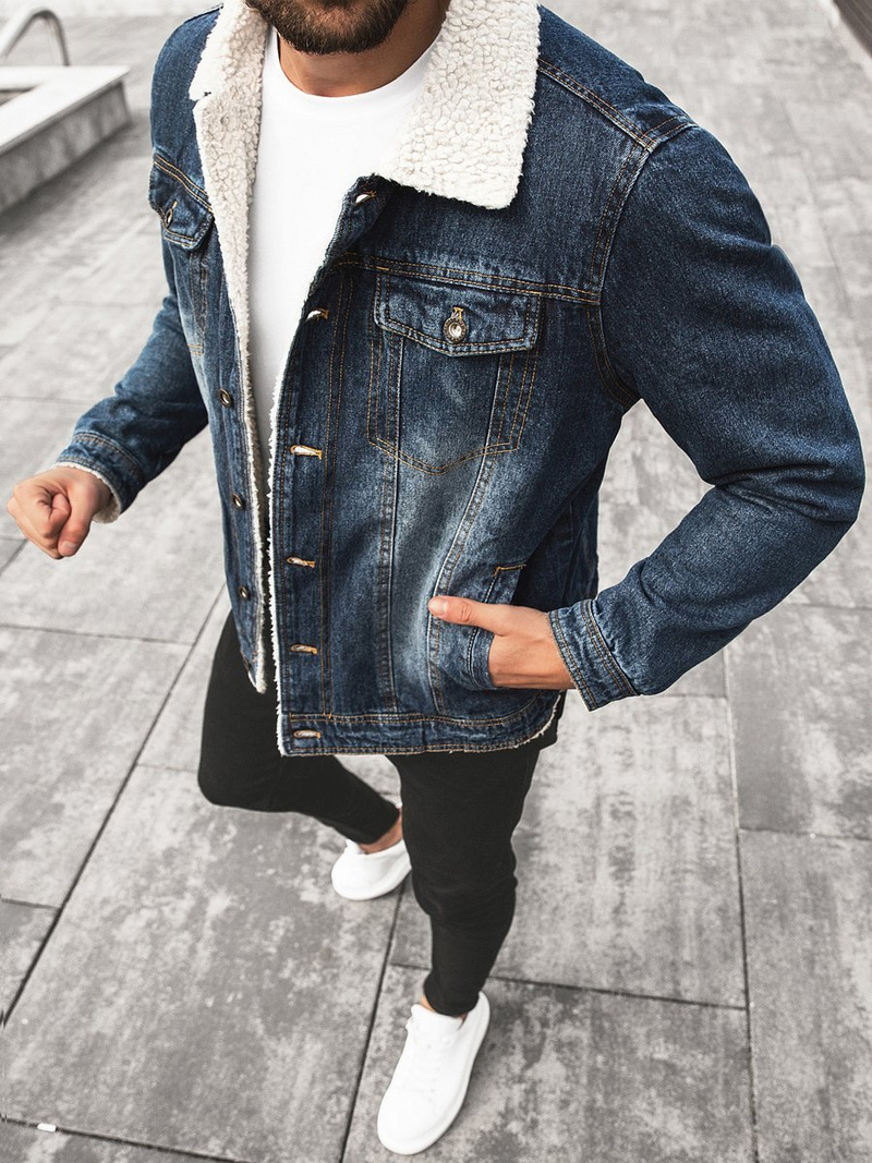 Kurtka męska jeans niebieska OZONEE JB/JP1155Z