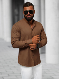 Класична сорочка чоловіча Коричнева OZONEE O/V104