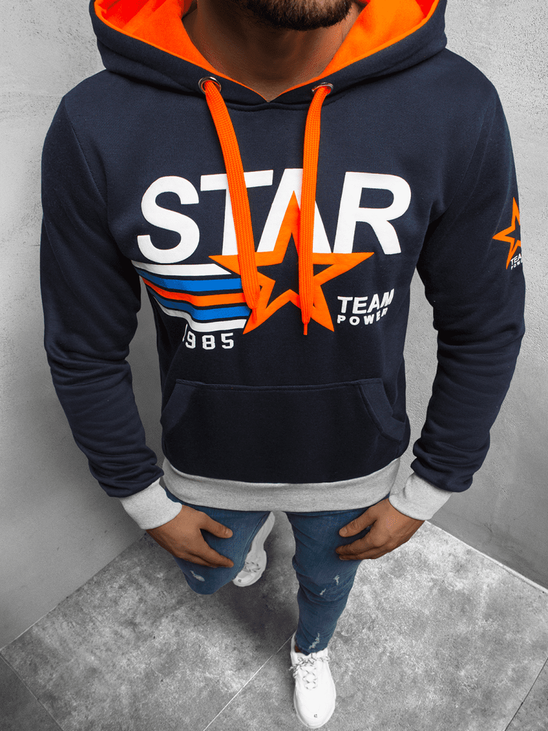 Bluza z kapturem męska granatowa OZONEE JS/X-53