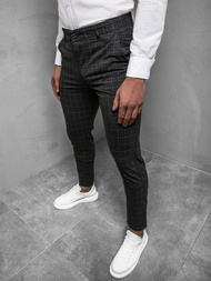 Spodnie męskie chino materiałowe grafitowe OZONEE DJ/5515