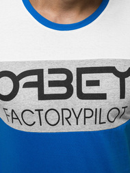 T-Shirt męski z nadrukiem niebieski OZONEE O/1179Z