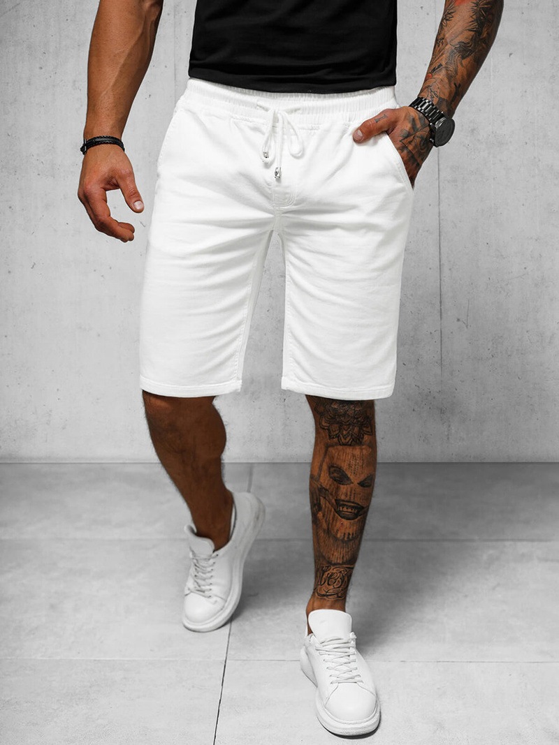 Spodenki męskie chino białe OZONEE NB/MP0266PC