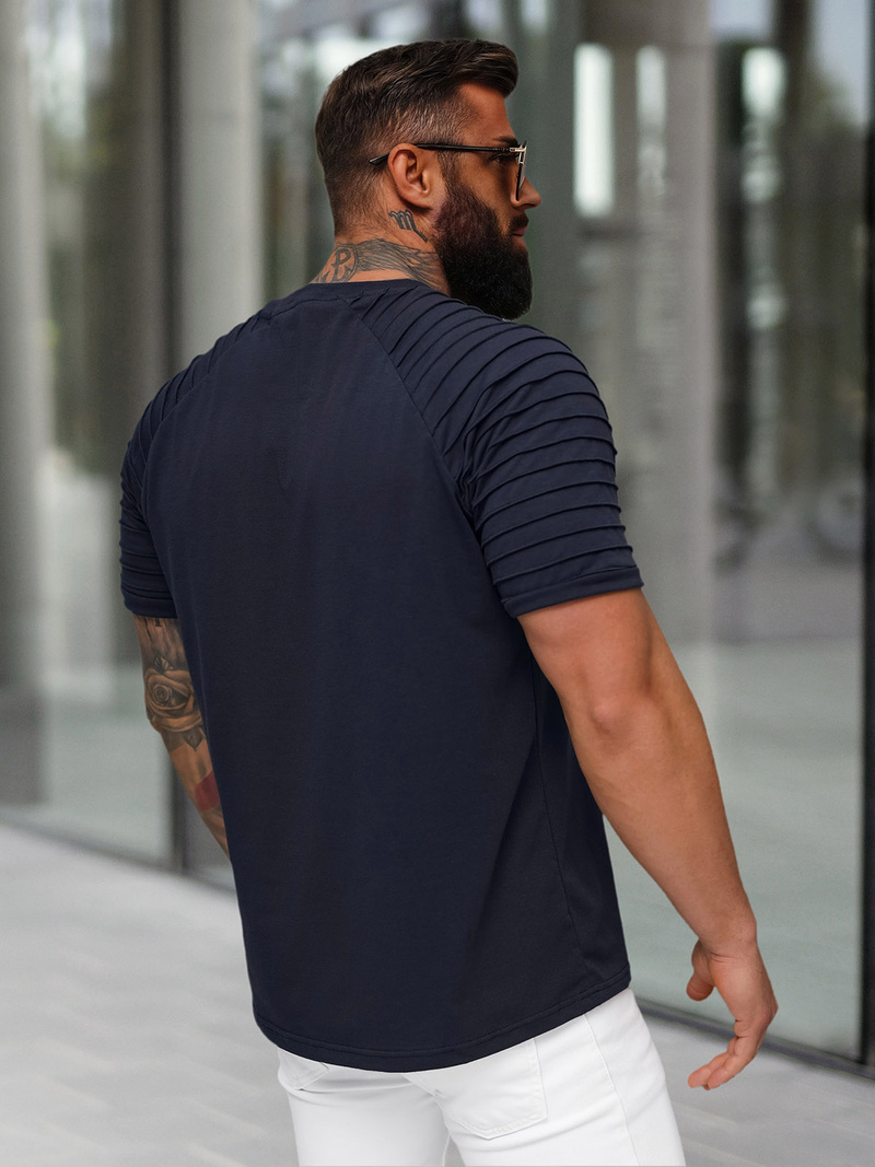 T-shirt męski granatowy OZONEE JS/8T88/25Z