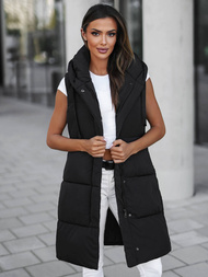 Стьобаний жіночий жилет чорний OZONEE JS/16M9093/392