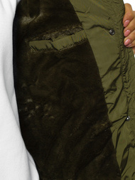 Kurtka zimowa damska parka z futerkiem khaki OZONEE O/M1556/29