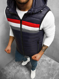 Kamizelka męska pikowana z kapturem granatowa OZONEE N/7107/2