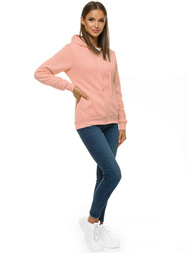 Bluza damska rozpinana z kapturem brzoskwiniowa OZONEE JS/W03/55Z