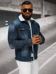 Чоловіча джинсова куртка tемно-cиня OZONEE NB/MJ516BSZ