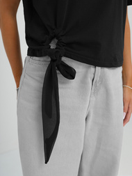 T-shirt damski z nadrukiem czarny OZONEE JS/RJ77247