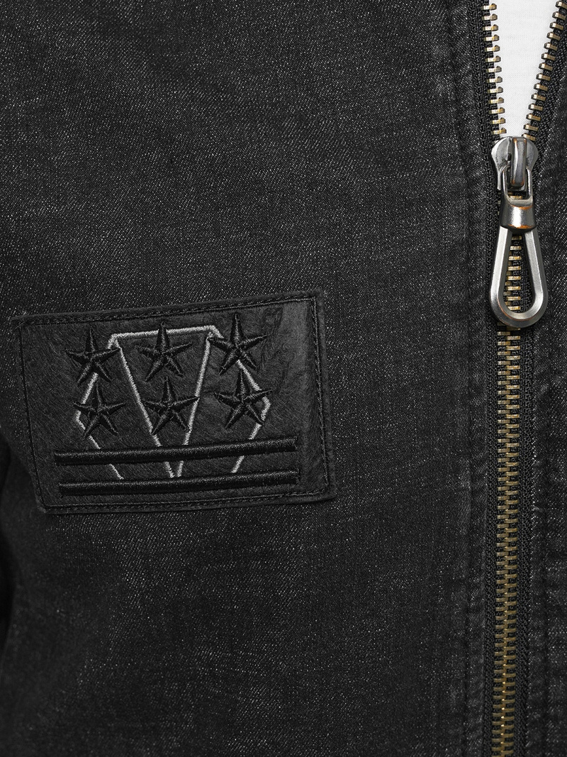 Чоловіча джинсова куртка Чорна OZONEE NB/MJ509N