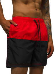 Spodenki kąpielowe męskie czerwono-czarne OZONEE JS/HM067