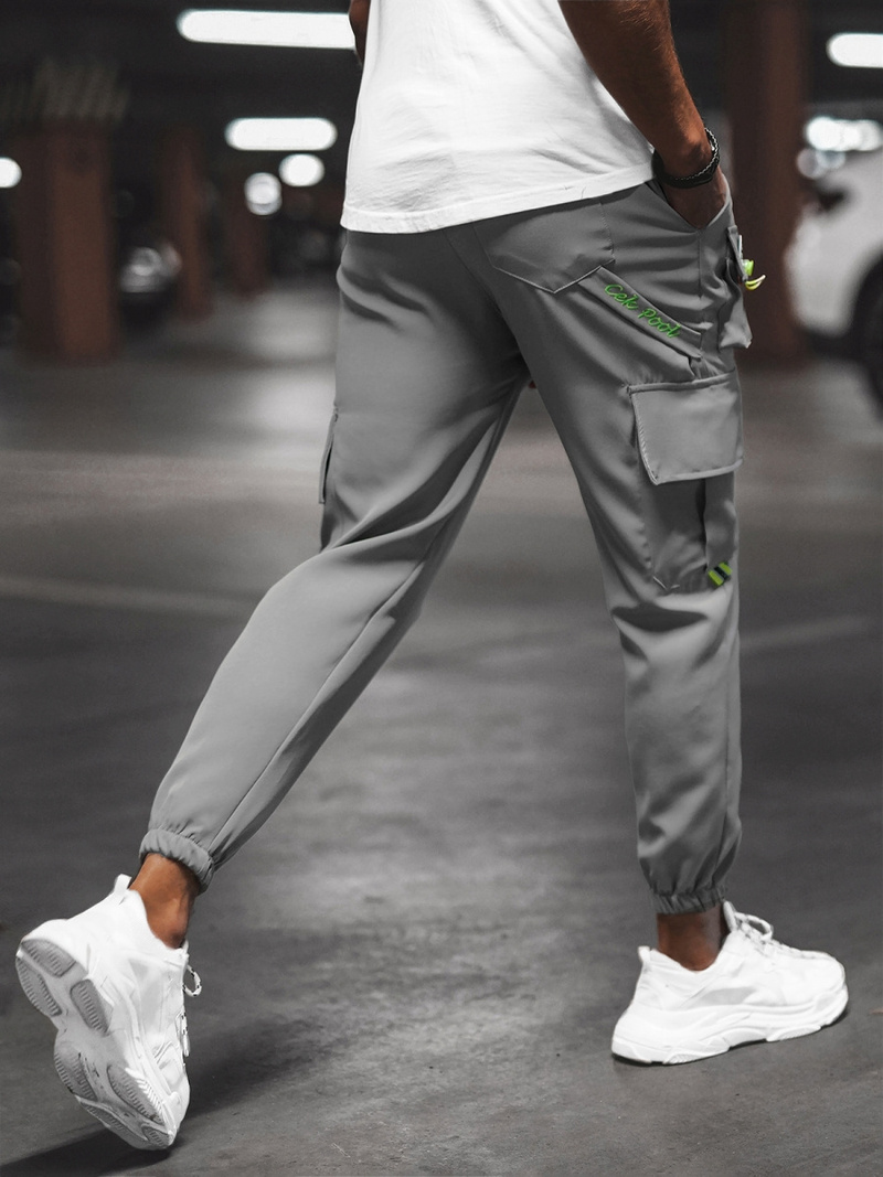 Spodnie męskie chino joggery szare OZONEE O/CP149Z