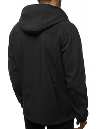 Kurtka softshell męska z kapturem czarno-zielona OZONEE GE/12269Z