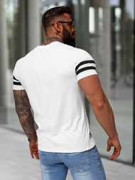 T-shirt męski slim fit biały OZONEE JS/8B1391/1