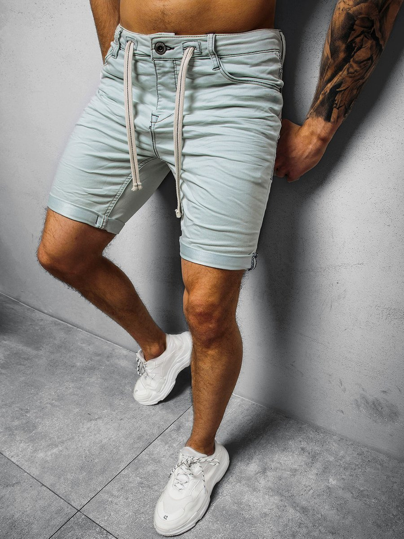 Spodenki męskie jeansowe jasnoniebieskie OZONEE O/19200