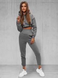 Komplet dresowy dwuczęściowy damski grafitowy OZONEE JS/8C68/5Z