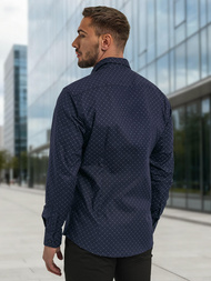 Koszula męska elegancka granatowa OZONEE V/V183