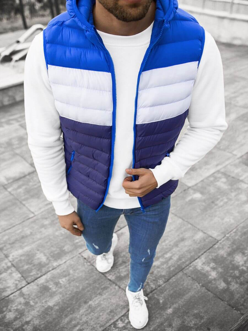 Безрукавка чоловіча Темно-Синя/Синьо OZONEE JS/M13075/215Z