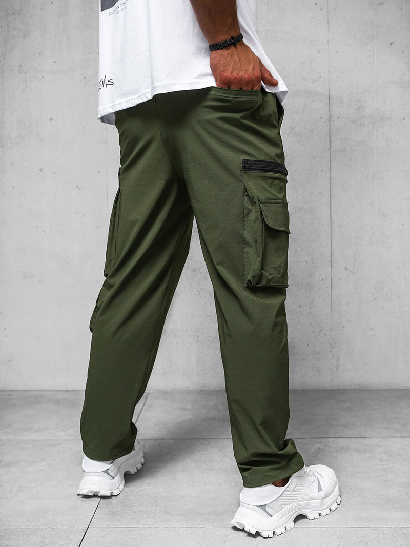 Spodnie męskie cargo wide leg khaki OZONEE O/PS5526