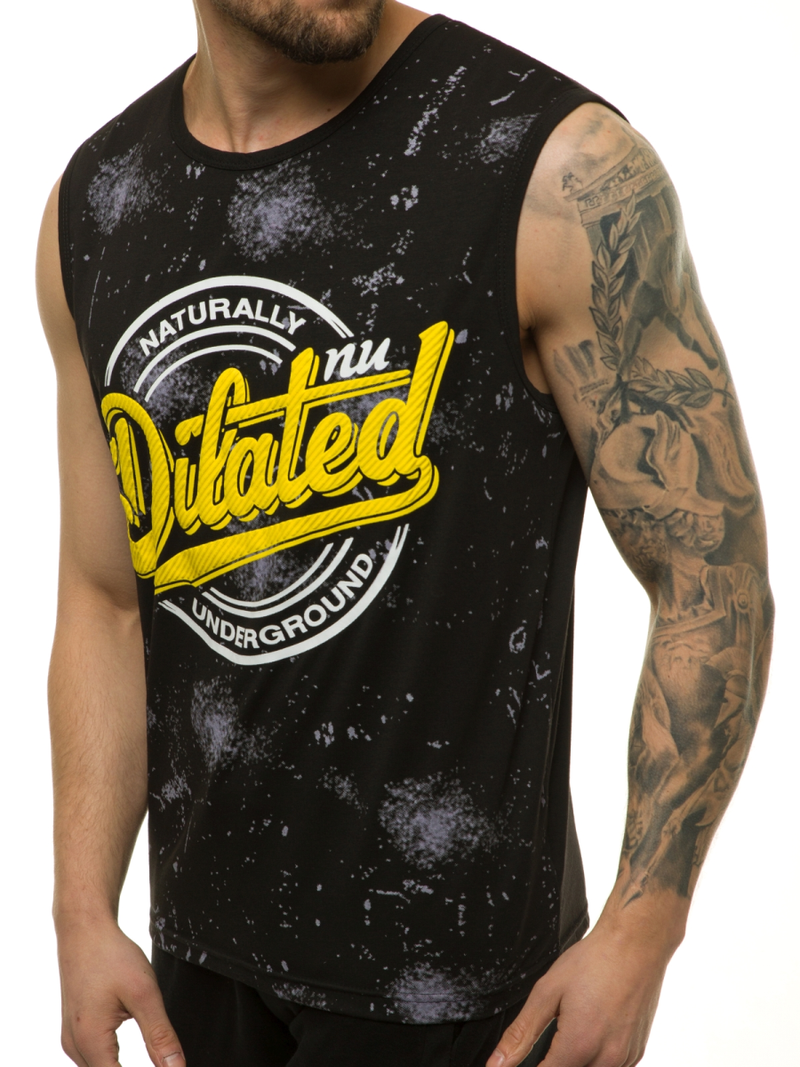 T-Shirt męski bez rękawów czarny OZONEE JS/KS2086